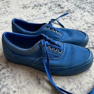 Vans Mono Era Royal Blue Skate Shoes with Gold Eyelets